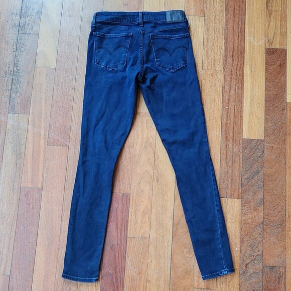 Levi's 711 Ripped Skinny Dark Wash Jeans Size 27 - Picture 13 of 16